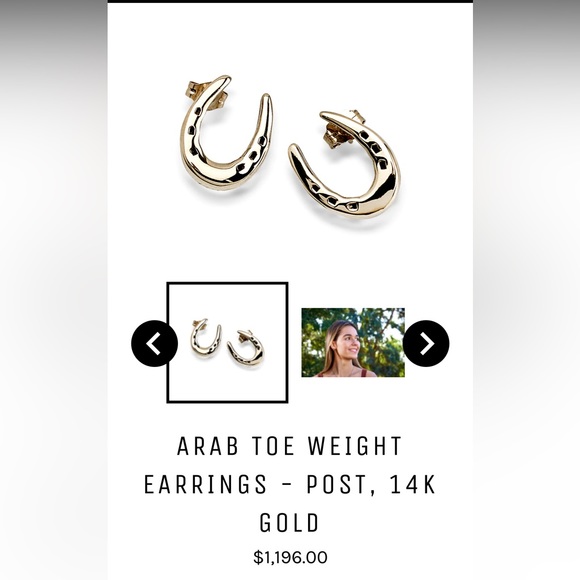 Gold Horseshoe Earrings from Rusty Brown - Picture 7 of 7